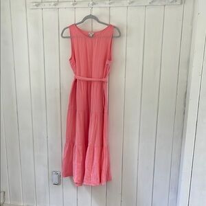 J. Crew Pink Maxi Sundress Sleeveless Scoop Neck